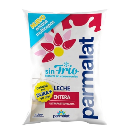 LECHE ENTERA PARMALAT ULTAPASTEURIZADA SIN FRIO 1 LT