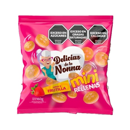 GALLETAS MINI RELLENAS DE FRUTILLA DE LA NONNA 160 GR