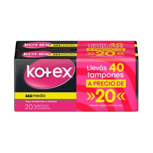 TAMPONES KOTEX MEDIO 20+20 REGALO