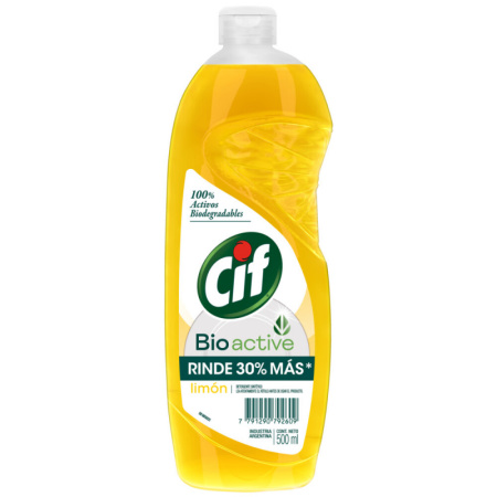 DETERGENTE CIF BIOACTIVE LIMON 500 ML