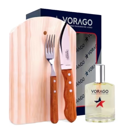 ESTUCHE VORAGO - PERFUME 50 ML + KIT ASADO