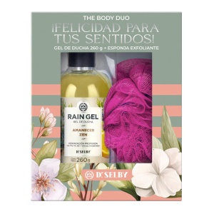 ESTUCHE RAIN GEL AMANECER ZEN-GEL DE DUCHA 260 GR+ESPONJA EXFOLIANTE