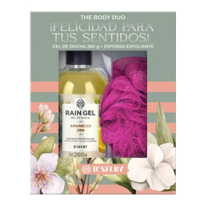 ESTUCHE RAIN GEL AMANECER ZEN-GEL DE DUCHA 260 GR+ESPONJA EXFOLIANTE