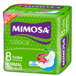 TOALLAS FEMENINAS MIMOSA NORMAL CON ALAS X 8