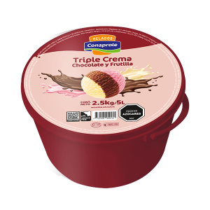 HELADO CONAPROLE TRIPLE FRUTILLA/CREMA/CHOCOLATE 5 LT
