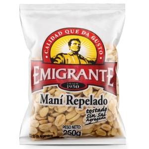 MANI REPELADO TOSTADO SIN SAL EMIGRANTE 250 GR.