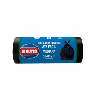 BOLSA PARA RESIDUOS VIRUTEX ATA FÁCIL 50X65 CM X 20