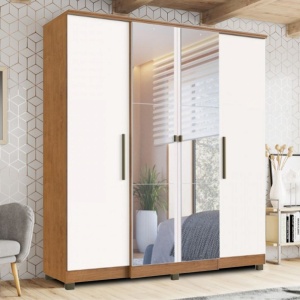 ROPERO MIAMI 4 PUERTAS 2 CAJONES CON ESPEJO