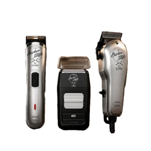 COMBO GAMA BARBER STYLE - TRIMMER + AFEITADORA + CORTAPELO