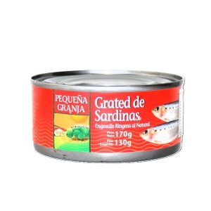 GRATED DE SARDINAS PEQUEÑA GRANJA 170 GR.